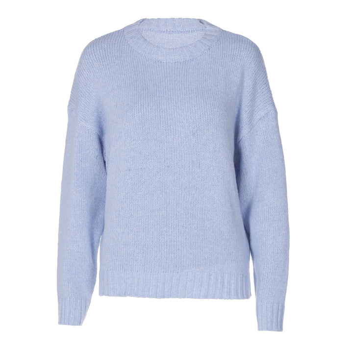 Ladies trendy knit sweater with loose fit and high collar Lune London