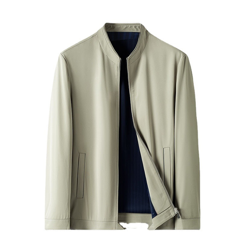 Fashionable men's transition jacket with stylish high collar and practical pockets Lune London