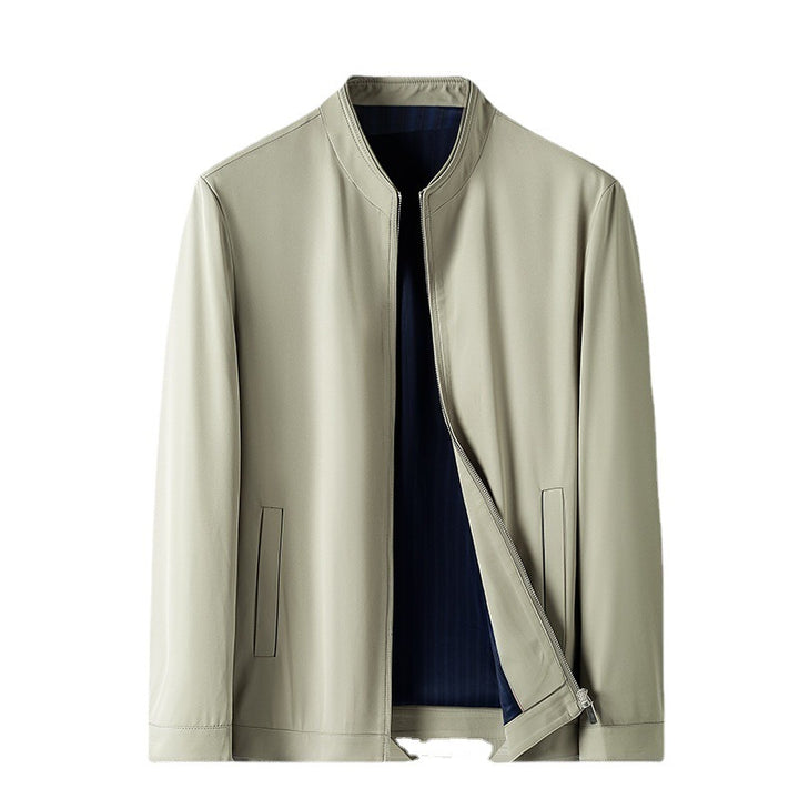 Fashionable men's transition jacket with stylish high collar and practical pockets Lune London