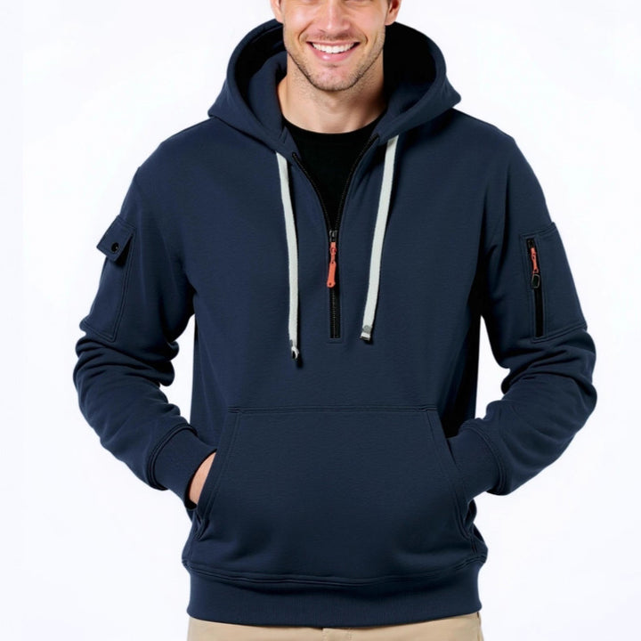 Men's trendy hoodie with versatile pockets and modern zipper Lune London