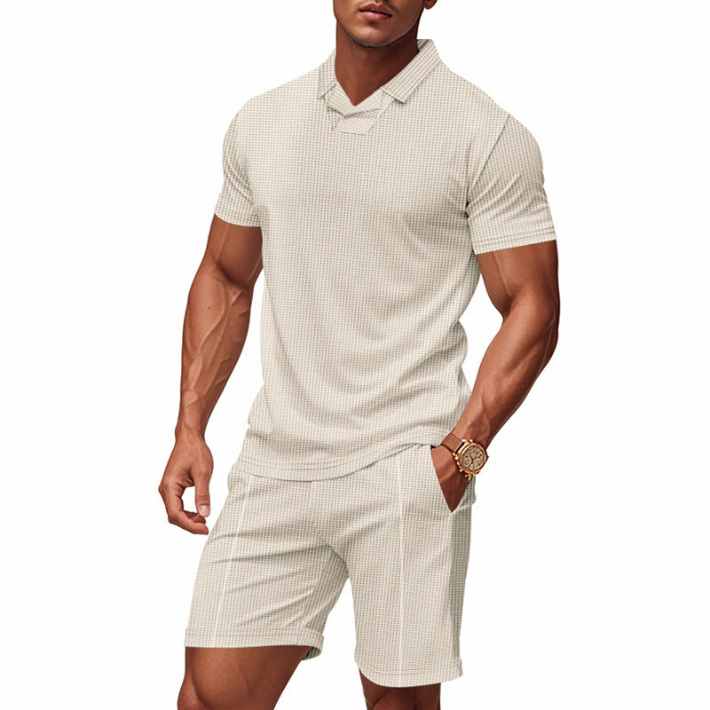 Men's polo and shorts set with structured design Lune London