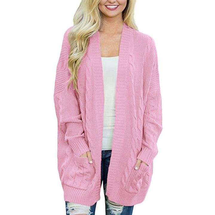 Casual cardigan for women with cable pattern and large pockets Lune London