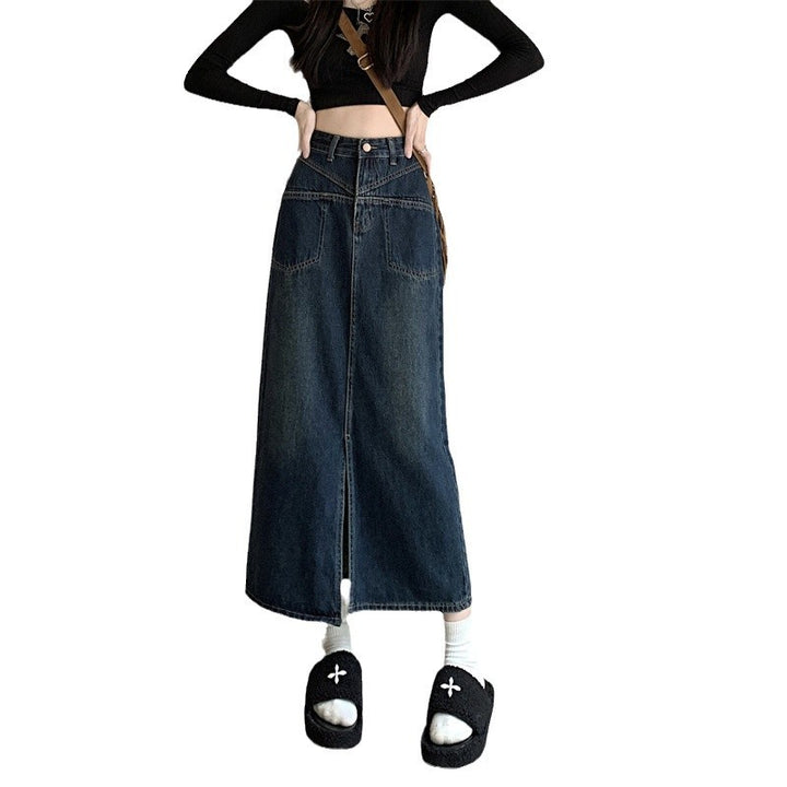 Jupe en jean pour femmes avec fente élevée Chic & Stil
