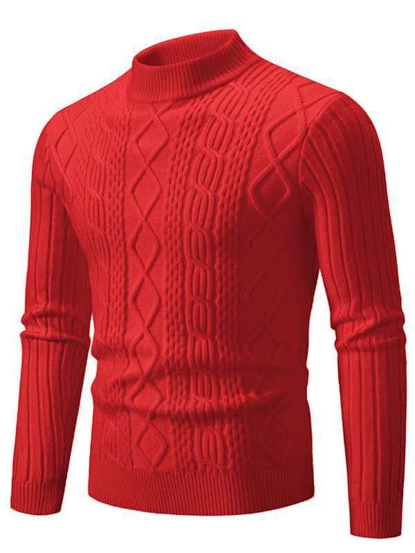 Men's turtleneck sweater with textured rib design Lune London