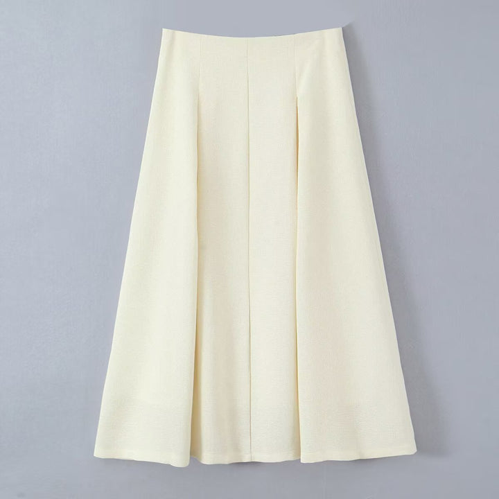 Jupe midi élégante pour femmes avec un motif texturé fin Chic & Stil