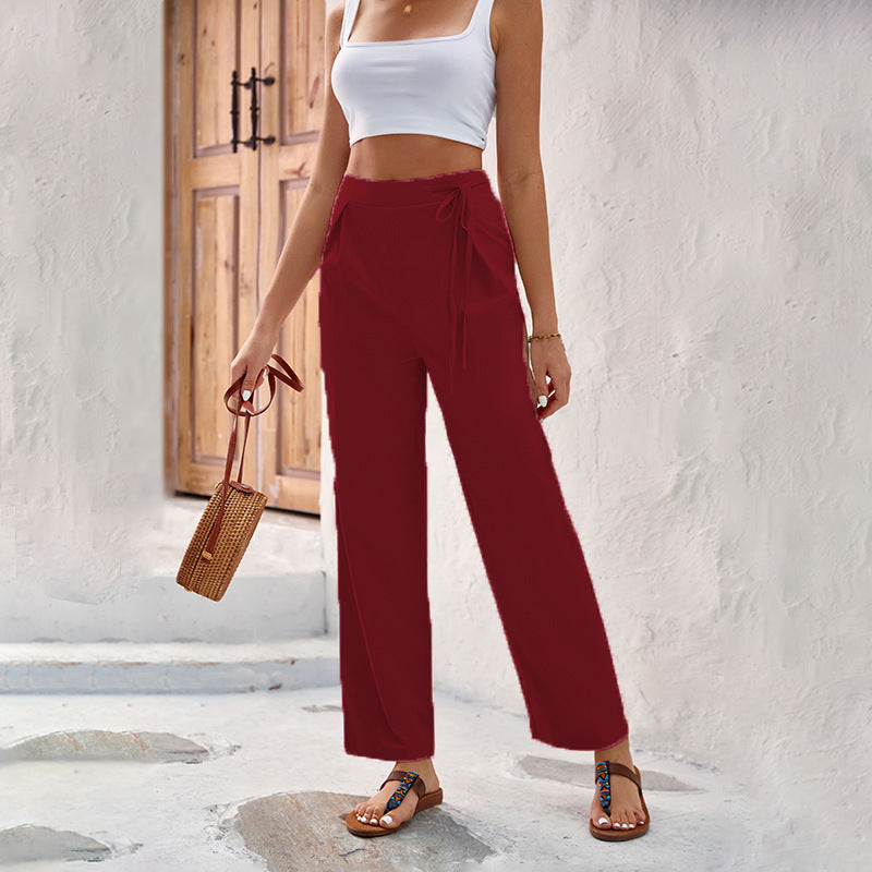 Women Elegant and Comfortable Wide Leg Pants with Tie Lune London
