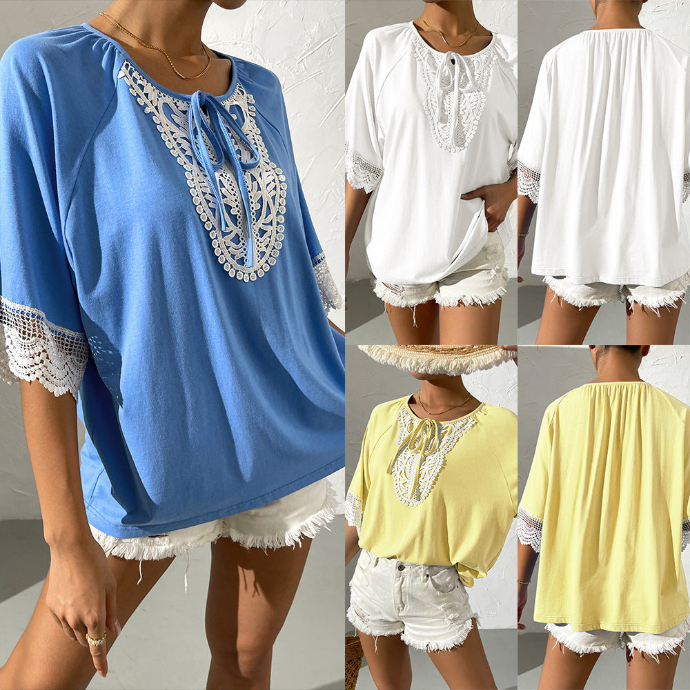 Casual tunic for women with lace details and side slits Lune London