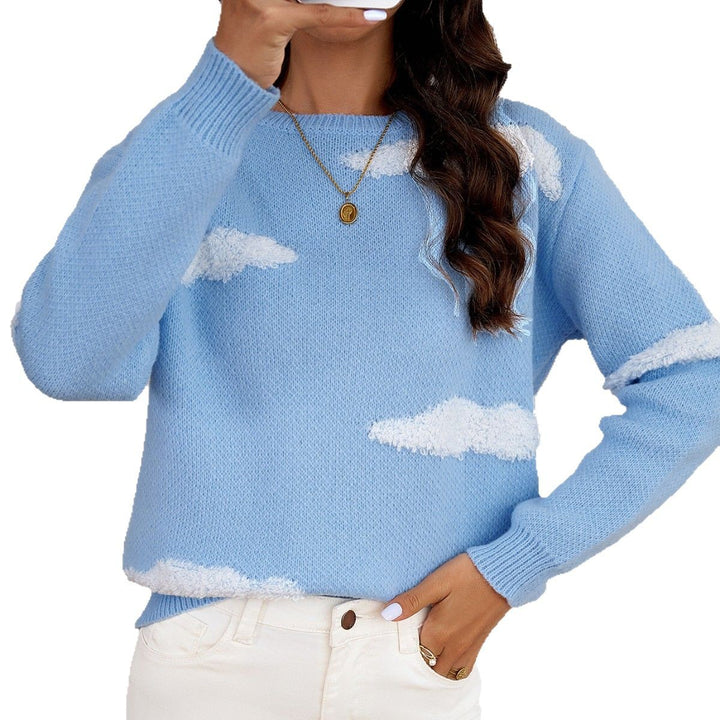 Ladies Cozy Sweater with Cloud Pattern Lune London