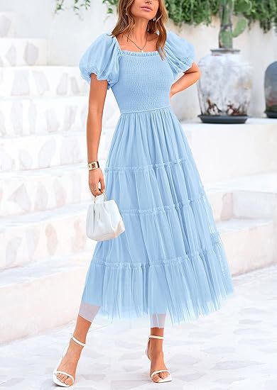 Maxi dress for women with voluminous sleeves and an off-shoulder design Lune London