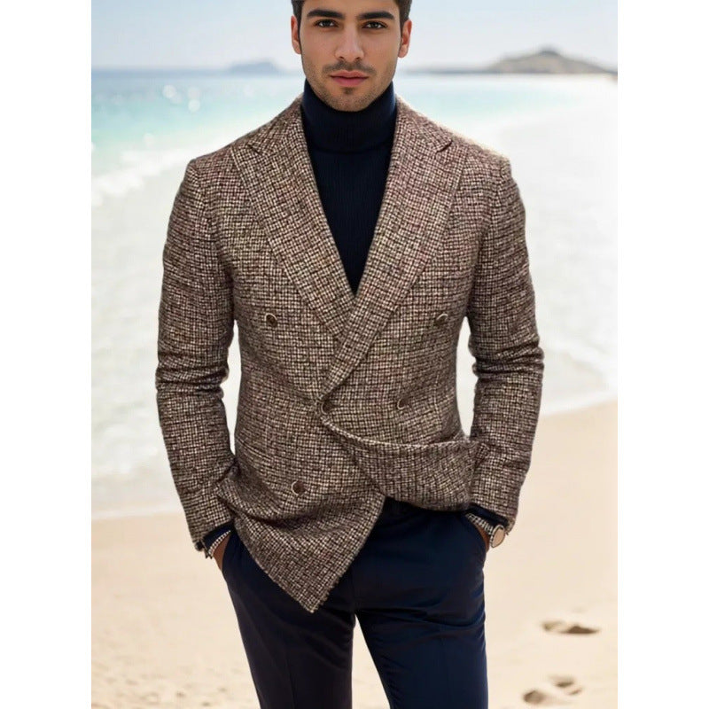 Men's Elegant Double-Breasted Blazer Chic Und Stil