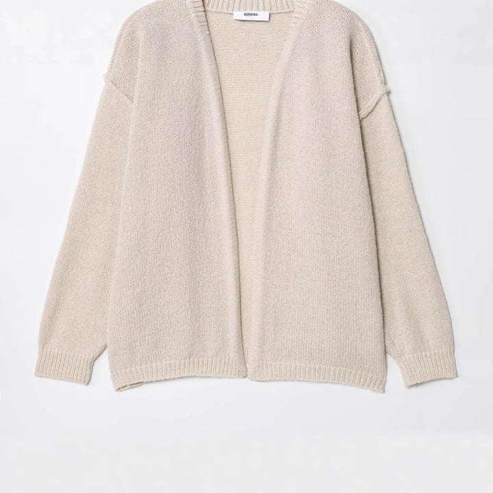 Casual knit jacket for women with open collar and soft material Lune London