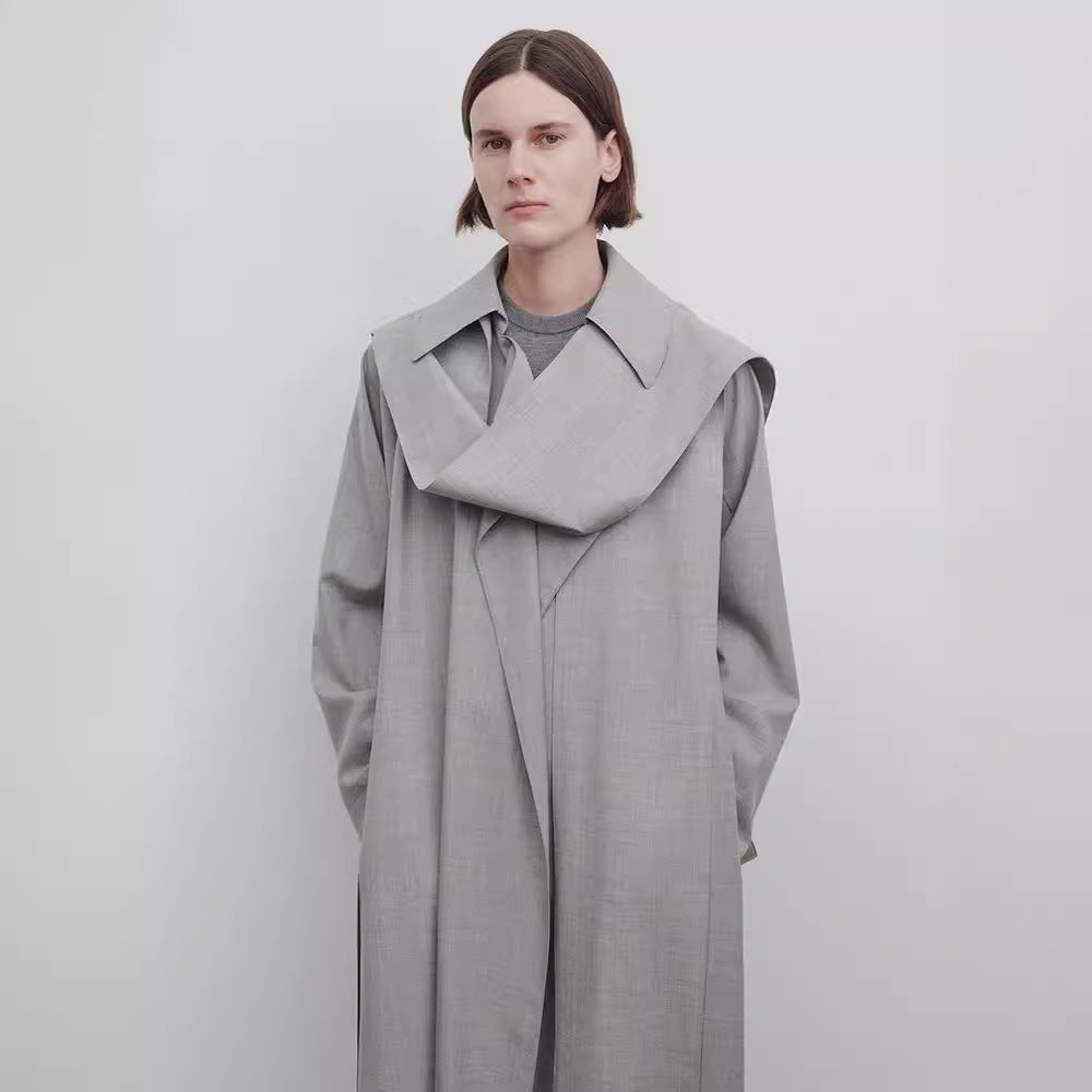 Manteau long oversized pour femmes avec large col Chic & Stil