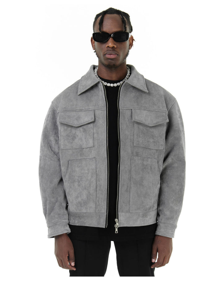 Trendy jacket for men with practical patch pockets and zipper Lune London