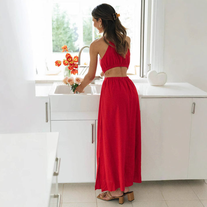 Robe maxi pour femme avec découpes latérales et fentes haute sur la jambe Chic & Stil