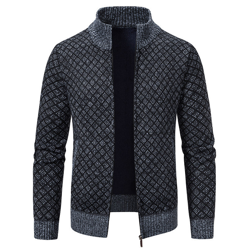 High collar knitted jacket with elegant design for men Lune London