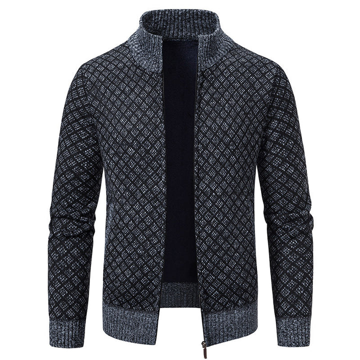High collar knitted jacket with elegant design for men Lune London