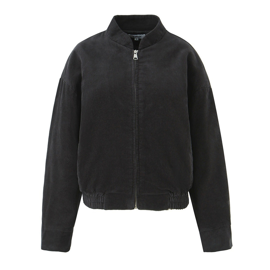 Veste en corduroy décontractée pour femmes avec col montant et ourlet élastique Chic und Stil