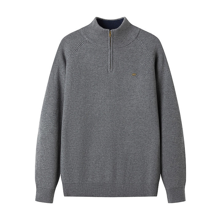 Men's knit sweater with half zipper Lune London