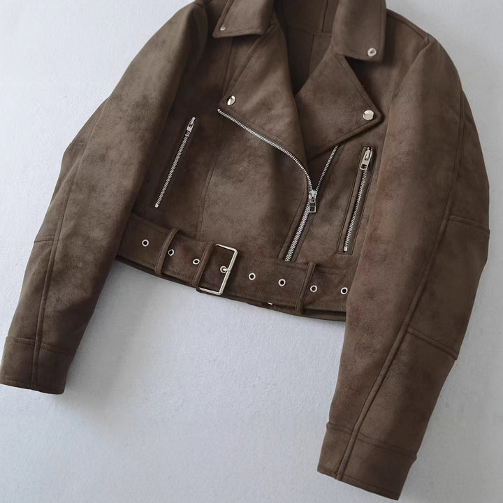 Veste de motard à la mode pour femmes en daim de haute qualité Chic & Stil