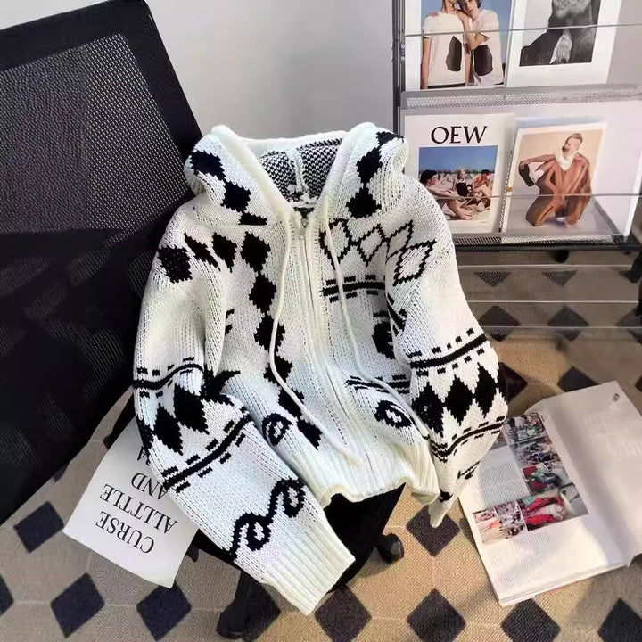 Cardigan femme avec motif graphique et coupe confortable Chic & Stil