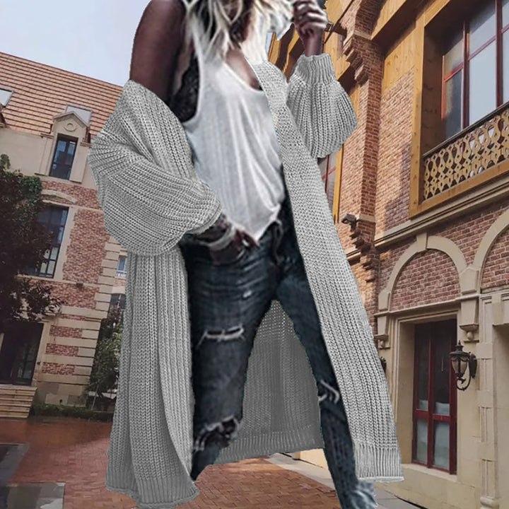 Oversized knit cardigan for women with voluminous sleeves and an open front Lune London