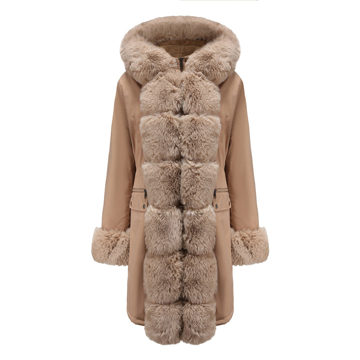 Elegant women's park jacket with luxurious faux fur trim Lune London