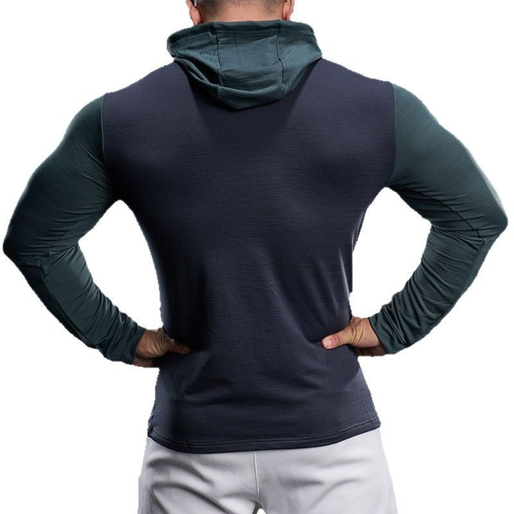 Men's functional long-sleeve breathable t-shirt with hood Lune London