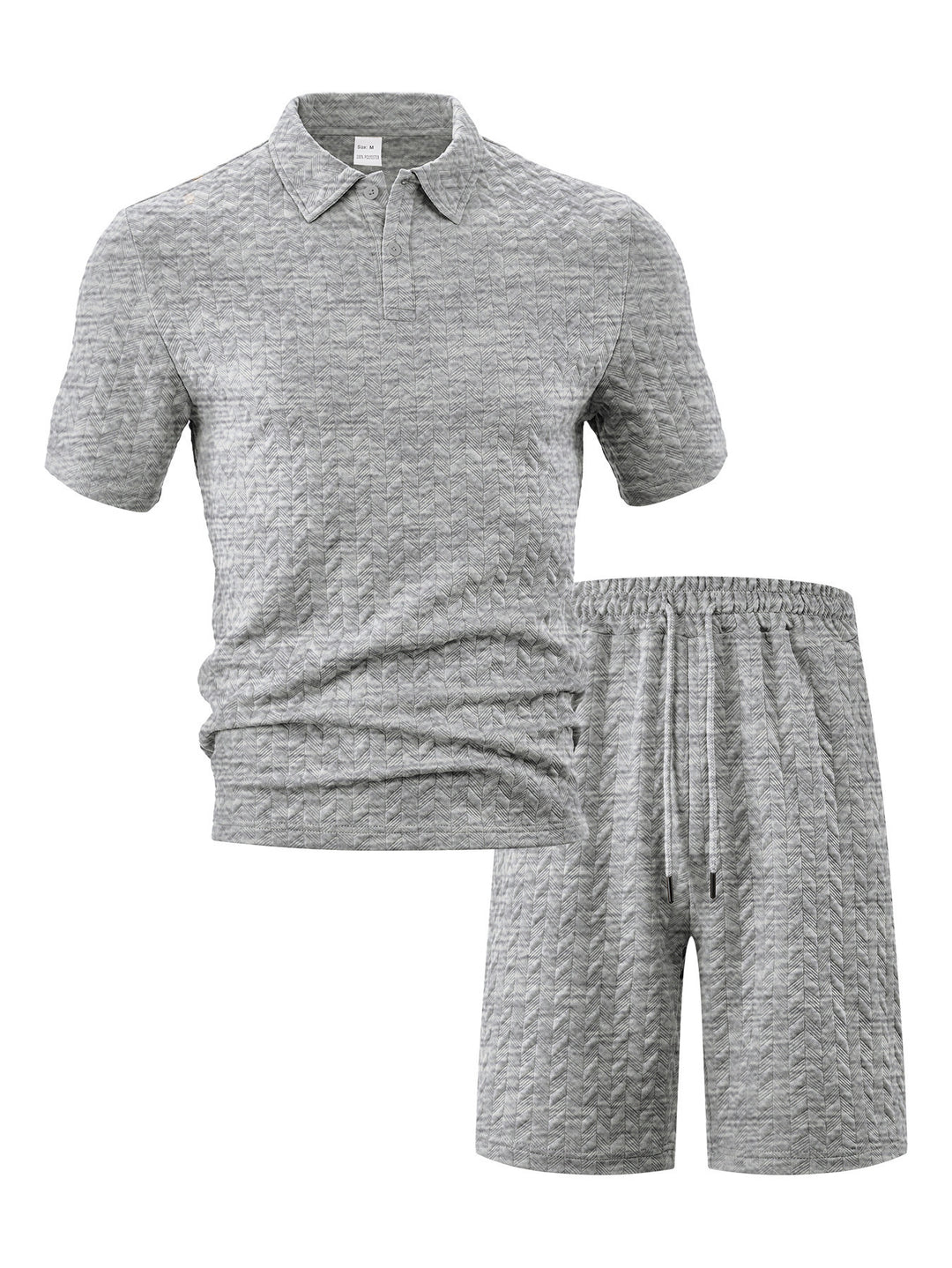 Men's polo and sports shorts set with structured pattern Lune London
