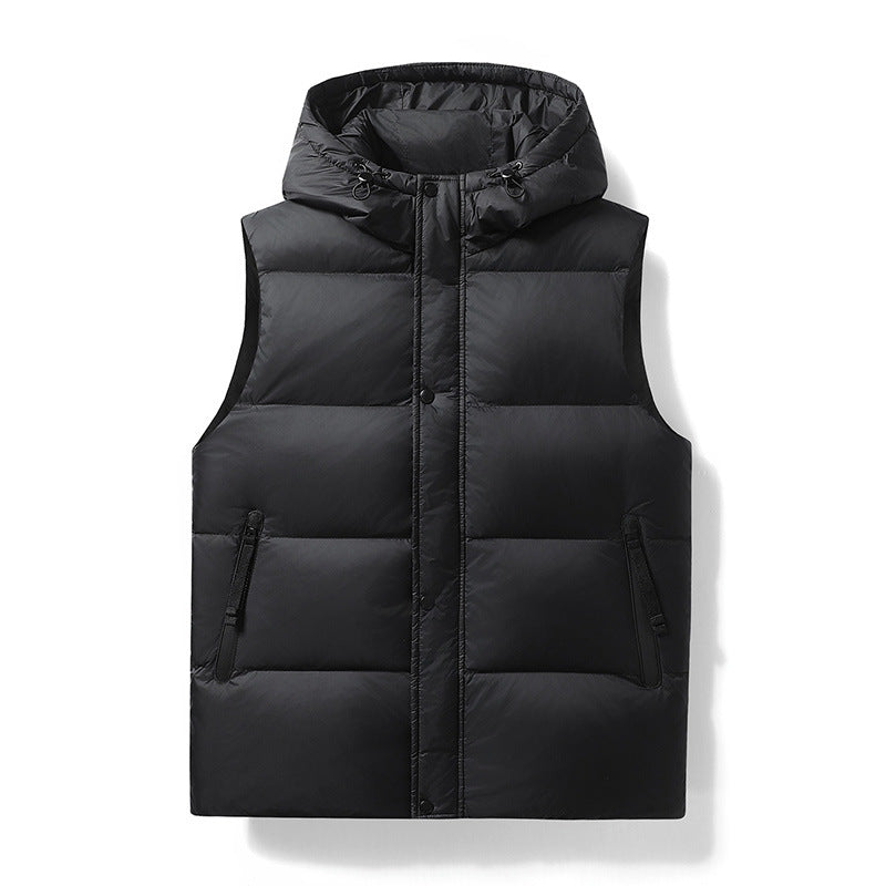 Quilted jacket for men with removable hood and deep pockets Lune London