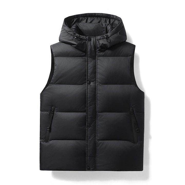 Quilted jacket for men with removable hood and deep pockets Lune London
