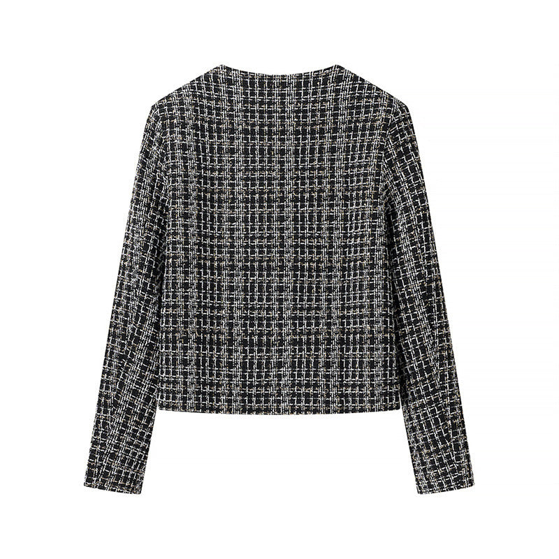 Elegant tweed jacket for women with gold buttons Lune London