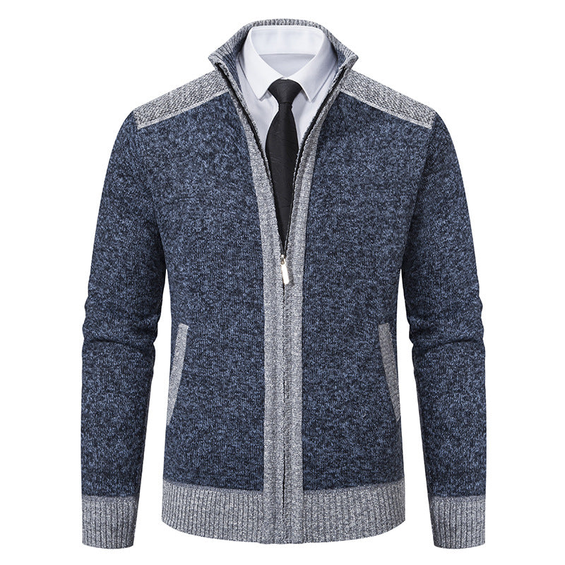 Quilted knit jacket for men with high collar and practical pockets Lune London