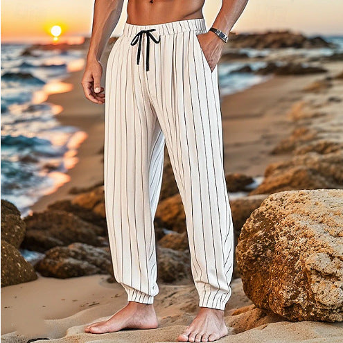 Casual beach pants for men with elastic waistband and side pockets Lune London