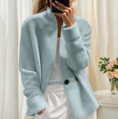 Women's cardigan with a high collar and elegant button closure Lune London