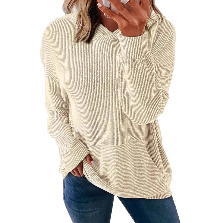 Ladies Comfortable Knitted Hooded Sweater Lune London