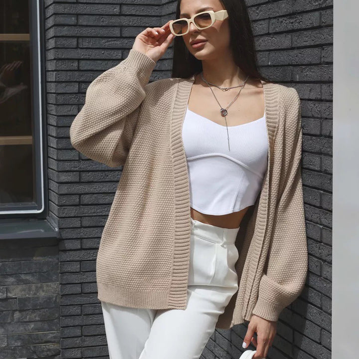 Cardigan surdimensionné pour femmes avec motif texturé et manches larges Chic & Stil