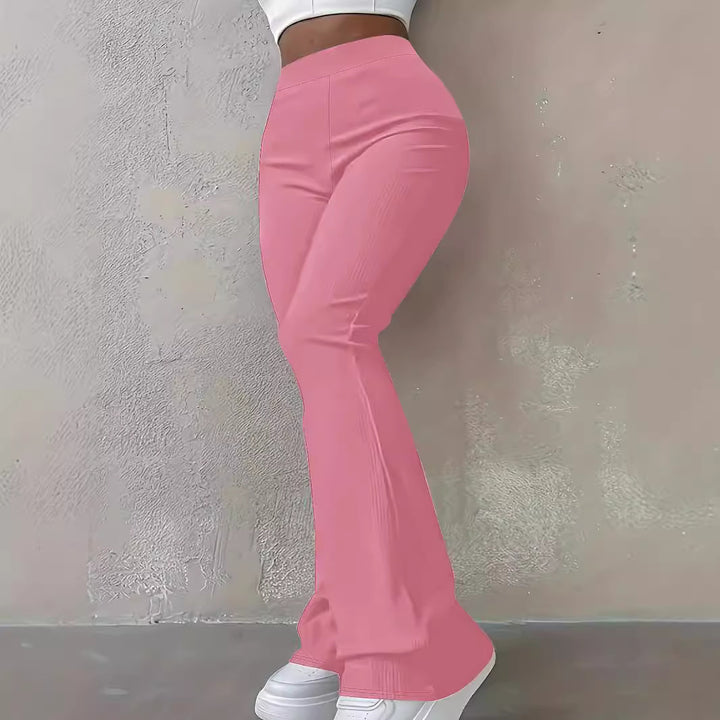 High-waisted bell-bottom pants for ladies Lune London