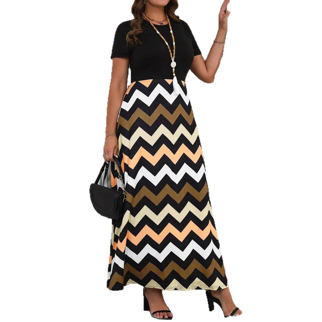 Maxi dress for women with a modern zigzag pattern Lune London