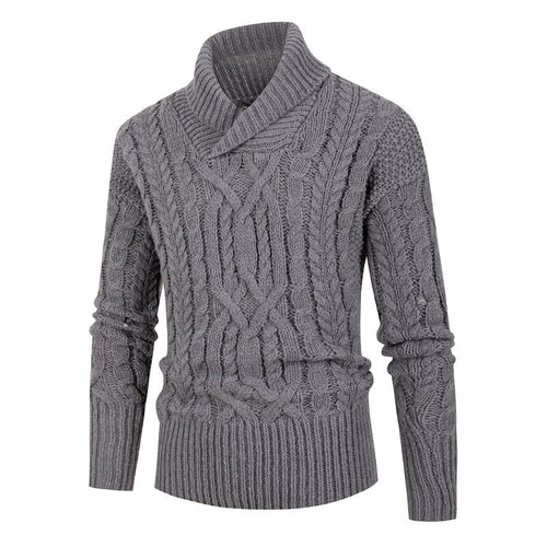 Men's chunky knit sweater with shawl collar and refined twisted pattern Lune London