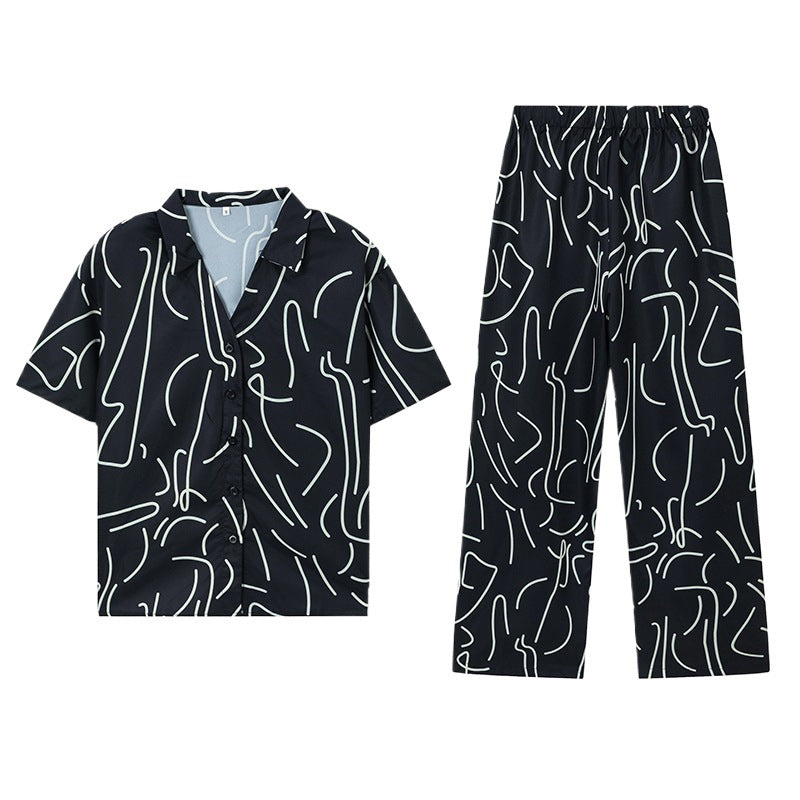 Loose loungewear set with abstract print Lune London for women