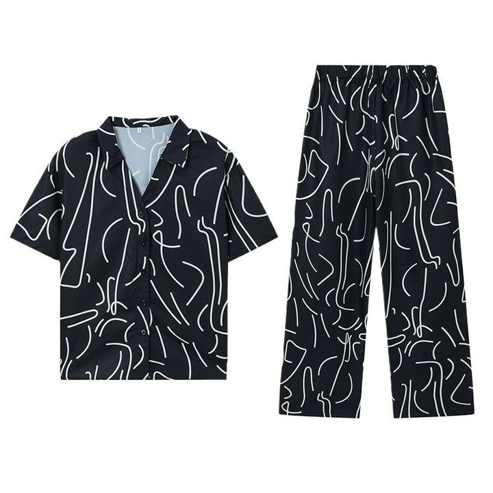 Loose loungewear set with abstract print Lune London for women