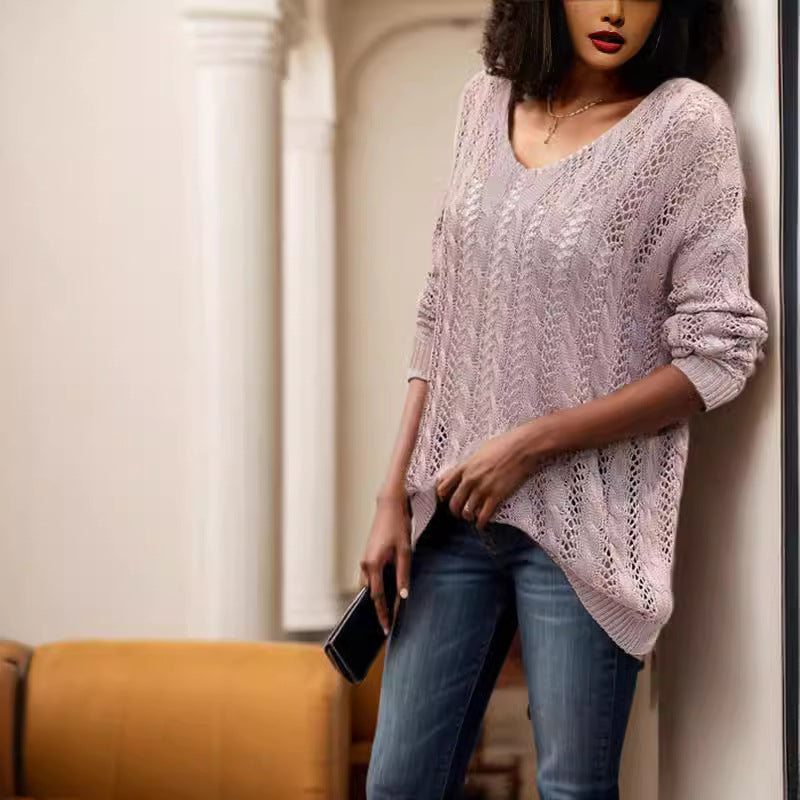 Women's knitted sweater with a diamond pattern and oversized fit Lune London