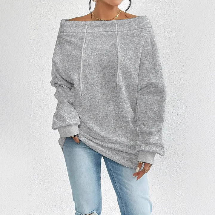 Oversized sweatshirt for women with casual neckline and off-shoulder Lune London