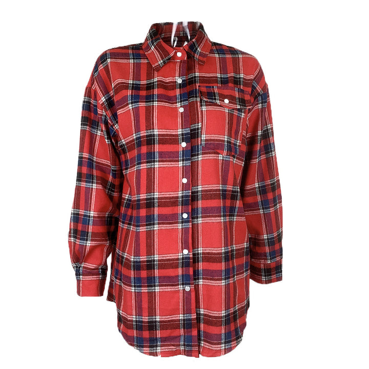 Casual plaid cotton shirt for women with a generous fit Lune London