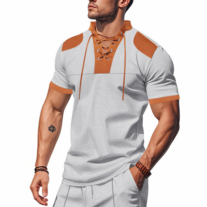Short-sleeve shirt for men with laces and structured design Lune London