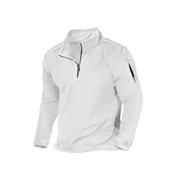 Functional sweater for men with half-zip and practical pockets Lune London
