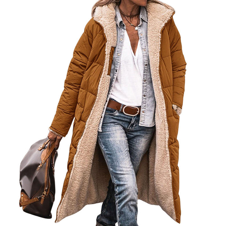 Women's Long Padded Winter Jacket with Hood and Stylish Cut Lune London