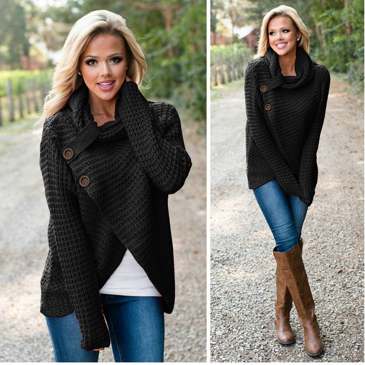 Women's knit jacket with asymmetrical closure and comfortable collar Lune London