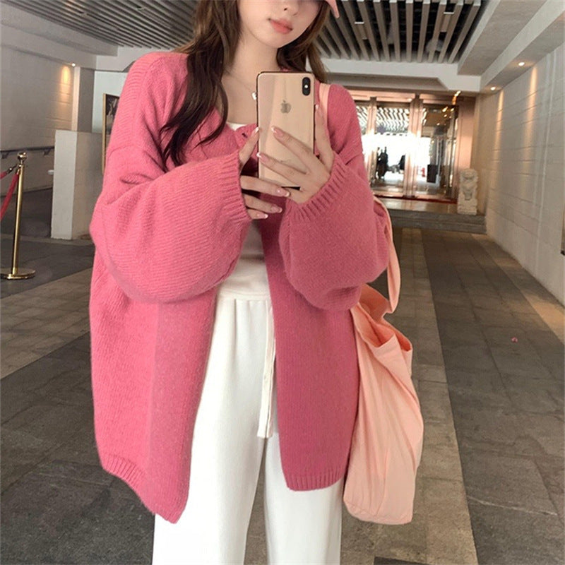 Oversized knit jacket for women with soft textures and open front Lune London