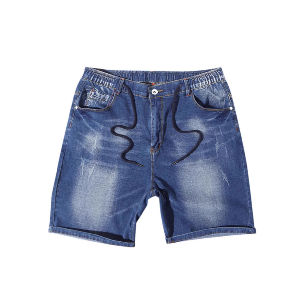 Men's denim shorts with elastic waistband and casual fit Lune London